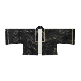 知则汉元素国风套装对襟上衣加绒立领衬衣粗花呢流苏褶裙【金鳞】