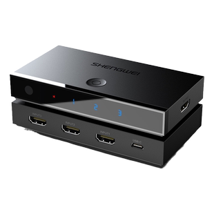 胜为HDMI切换器三进一出2.0版4K/60Hz高清视频切屏器笔记本3/5进1 kvm2/4口音频共享鼠标键盘转换器二/四进一