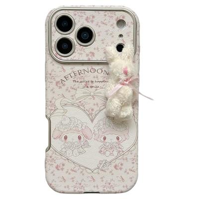 jze 可爱少女心美乐蒂立体小兔适用苹果17ProMax手机壳iphone15新款16pro日韩13超好看15pro仿皮14防摔保护套