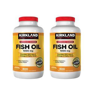美国柯克兰Kirkland Signature深海鱼油 1000mg 400粒 富含DHA*2