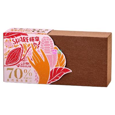 黑巧克力薄片纯可可脂24片装盒装