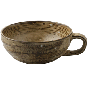 舍里复古陶瓷马克杯粗陶咖啡杯釉下彩喝水杯大容量早餐杯甜品杯