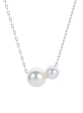 瑟拉蒙双珠项链天然珍珠925纯银