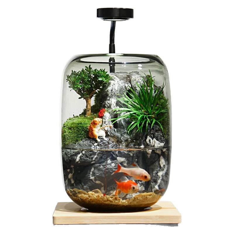 创意招财苔藓微景观流水摆件