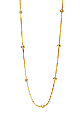 沐白MU圆珠毛衣素链925纯银项链