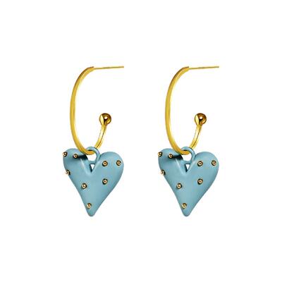 法式爱心耳环女小众设计感