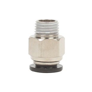 PC快插气动直接头直通PC16/12/10/8/6/4-04/03/02/01/M5铜镀镍黑