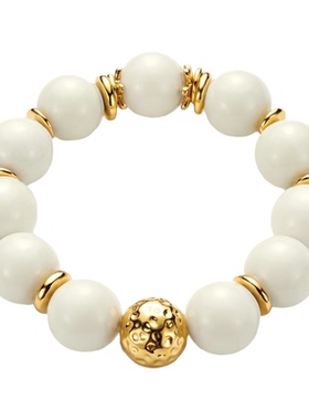 弥望雾青色和田镀18K金手链