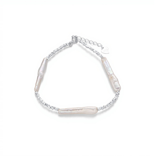 REDMOON家碎银子天然巴洛克淡水珍珠牙签珍珠高级感叠戴简约手链