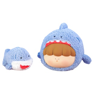 大美术馆 毛毛鲨吊卡搪胶毛绒公仔玩偶包包挂件装饰摆件生日礼物