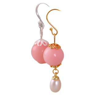 925银耳环diy材料包手工高端珍珠耳钉耳坠耳钩18k金配件耳饰空托