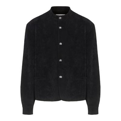 黑色圣诞树25FWGL兰花银扣外套