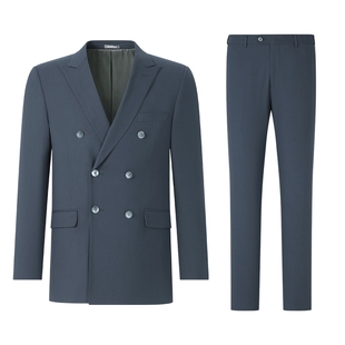 杉杉双排扣戗驳领英伦小西装男套装正装伴装新郎结婚礼服休闲西服