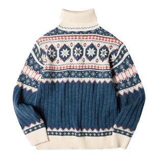 马登女装巴恩风复古费尔岛提花毛衣软糯上衣女秋冬新年套头针织衫