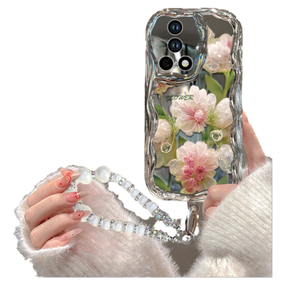 适用于华为nova12手机壳nova12pro保护套不顶膜软壳简约精孔全包电镀奶油纹水晶花波浪边新款女款防摔高级感