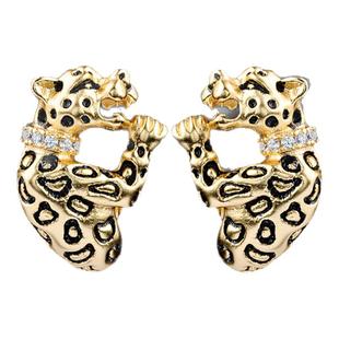 法国IDee豹子耳钉女个性耳饰轻奢小众设计感春夏香风饰品生日礼物