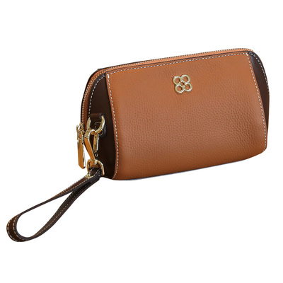 大容量真皮单肩斜挎手拿包放手机