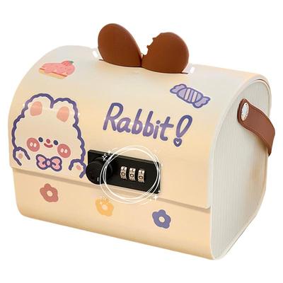 可爱兔子存钱罐学生儿童密码锁储蓄罐可存可取钱箱保险箱新年礼物