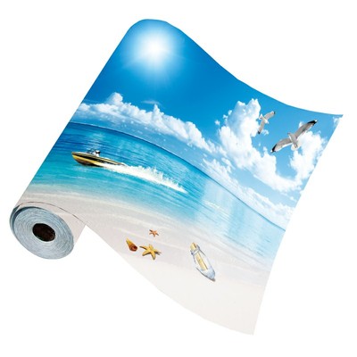 墙贴纸自粘贴画大海沙滩壁纸壁画