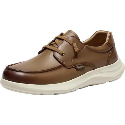 Bata休闲皮鞋男2025秋季商场新款英伦百搭厚底牛皮单鞋K8953CM5