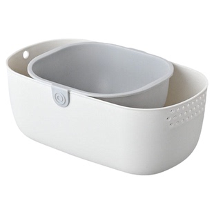 懒人零食收纳盒嗑瓜子神器桌面茶几高颜值小吃淘米盘双层沥水果盘