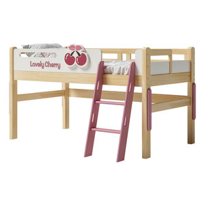 七叶木全实木中高床多功能可储物半高床小户型家用组合公主儿童床