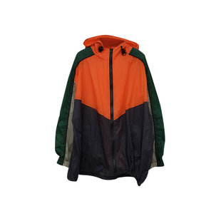 现货2026春夏秋季薄款防晒服单层橙色绿色复古宽松连帽外套冲锋衣