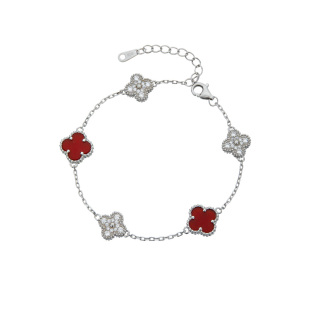 顺庆银楼S925纯银四叶草回泱手链女年轻款设计感轻奢手饰礼物