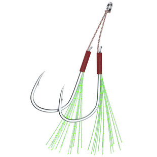 画纪铁板钩路亚钩鲅鱼单双钩加强白镍亮片鱼钩慢摇船海钓拖巨物
