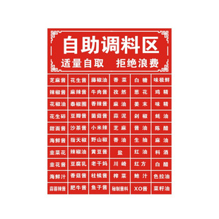 厨房调料贴纸火锅自助餐厅酒店厨房佐料贴防水防油瓶分类标签贴纸