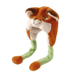 耳朵会动尼克狐帽子儿童冬季保暖防风寒护耳毛绒帽男女童可爱卡通