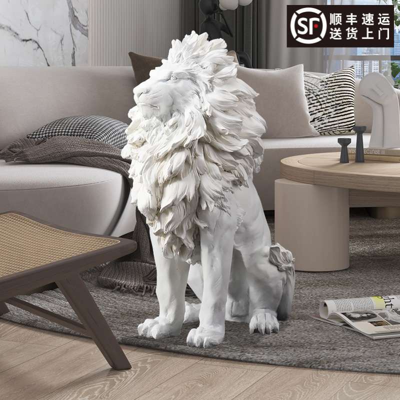 轻奢创意狮子客厅摆件落地开业电视柜礼物大型旁边家居饰品办公室