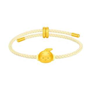 周大福chiikawa吉伊卡哇黄金路路通 小白 小八 兔兔 乌萨奇手绳