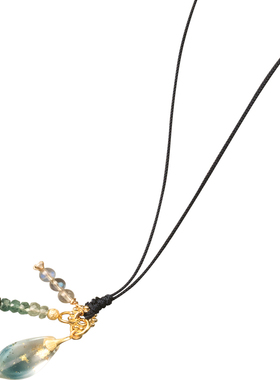 碧玺月光石草莓晶朱砂紫牙乌吊坠