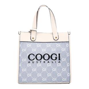 COOGI包包女款春季新款真皮印花条纹手提包时尚斜跨报单肩托特包