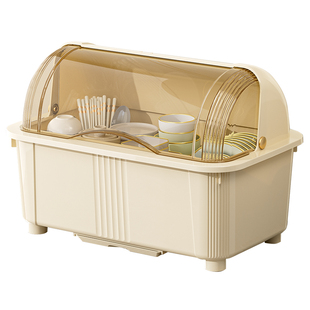 碗筷置物架家用台面多功能沥水架厨房装餐具防尘置物架带盖碗柜子