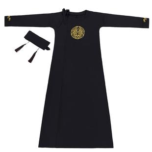 古装汉服女中国风原创汉元素学生侠女圆领长袍唐装古筝演出服英气