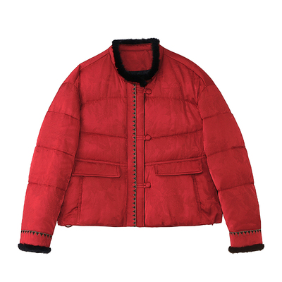 国风新中式羽绒服外套妈妈短款