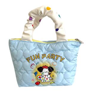 卡通绗缝爱心手拎包女拉链便当包通勤带饭包遛弯妈咪包可爱便当袋