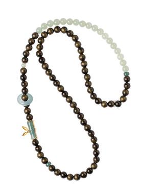 金丝楠木手串和田玉新中式女款