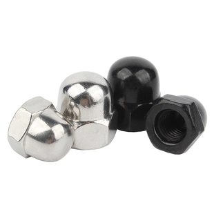 304不锈钢盖型螺母螺帽装饰螺丝帽盖帽圆球头黑色盖形螺母M3-M20