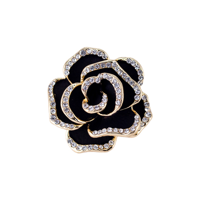 高档山茶花胸针女小香风别针配饰