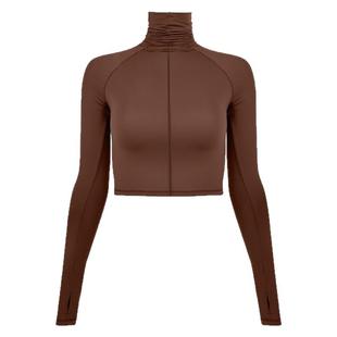 夏季新款瑜伽服女晓星氨纶轻薄高弹魔术衣高领长袖运动健身T恤弹