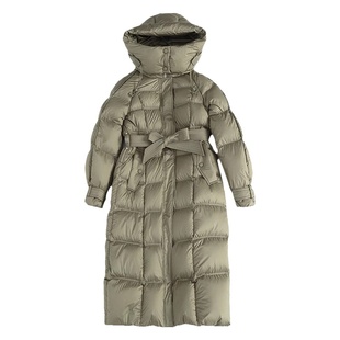 高端品牌羽绒服女2025新款冬季大牌时尚白鸭绒修身加厚连帽中长款