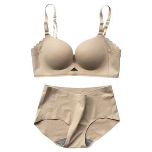 古今夏季轻木棉文胸套装聚拢上托光面薄款小胸聚拢性感内衣胸罩