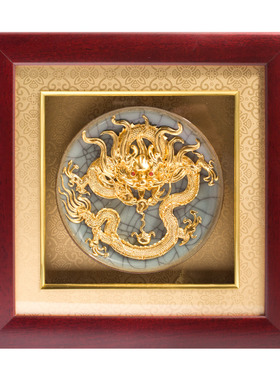 金箔祥龙摆件吉祥物客厅玄关摆件