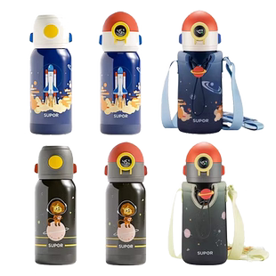 苏泊尔纤巧保温精致容量水杯带吸管杯子女生学生保温杯炊具