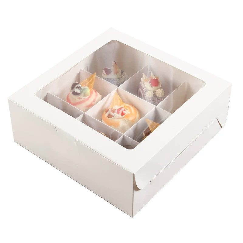 甜品盒子精致办公下午茶点心慕斯纸杯小蛋糕蛋黄酥打包盒六九宫格