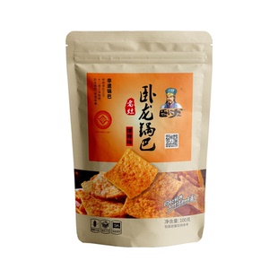 卧龙锅巴休闲食品网红怀旧零食爆辣烧烤400g非遗传统小吃老灶锅巴