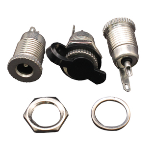 DC-099电源插座 5.5*2.1/2.5mm金属高电流充电母座 DC头带螺纹 铜